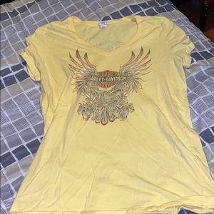 Harley Davison yellow T-shirt size large